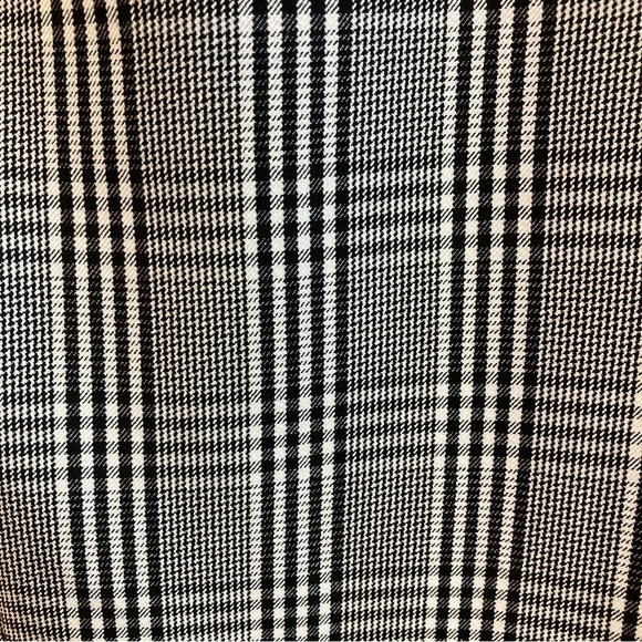PINK TARTAN Sz 6 Black White Plaid Red Trim Slits at Hem Made in Canada Trousers - Picture 8 of 12